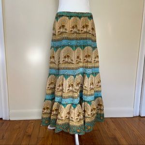 Vintage sea shell patterned maxi skirt